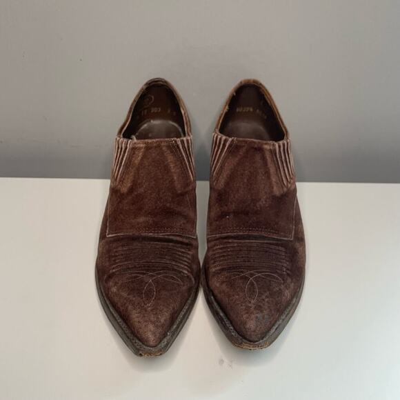 Nocona Vintage 90's Women's Brown Suede Ankle Boot Size 7C - Picture 3 of 10